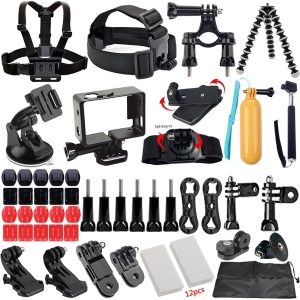 2. Rutai 49-in-1 Outdoor Sport Camera Accessories Bundle Kit for GoPro Cameras