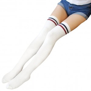 9. Zando Women Triple Stripe Over the Knee High Socks
